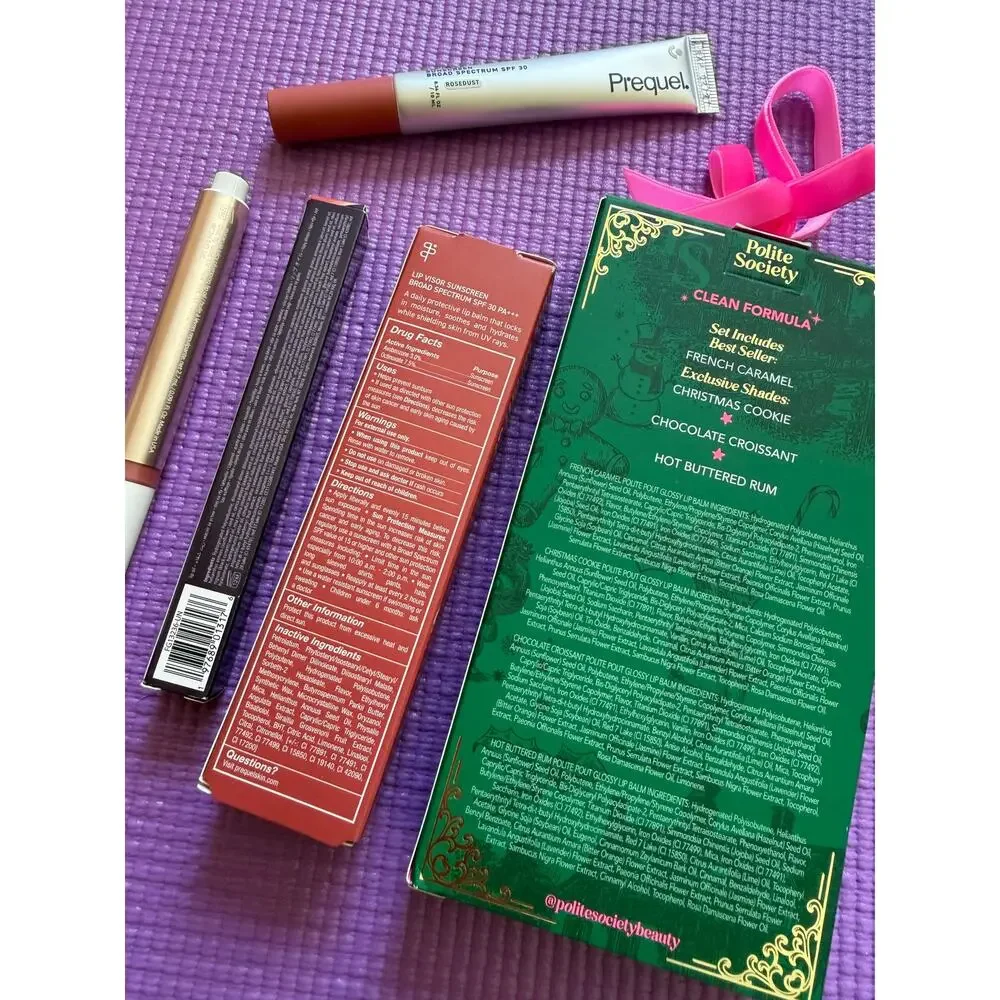 New Tarte Maracuja Lip Oil Polite Society Lip Balm Prequel Sunscreen Lot